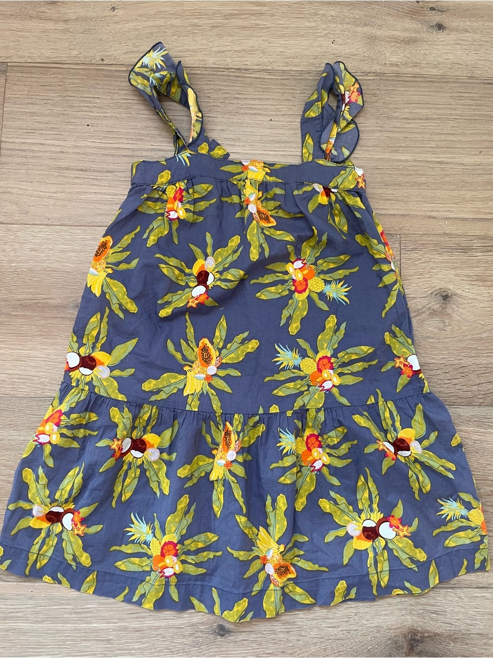Patagonia Girls Floral Sundress in purple with Yellow & Green